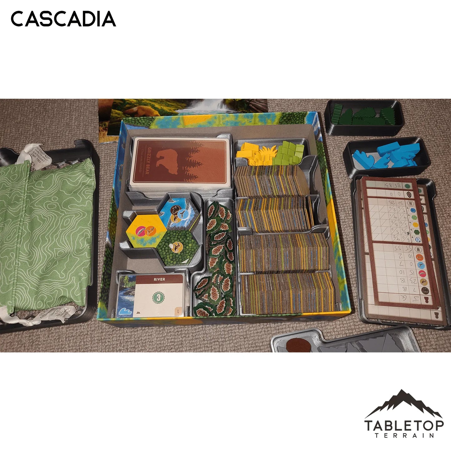 Cascadia and Landmarks Board Game Insert / Organizer