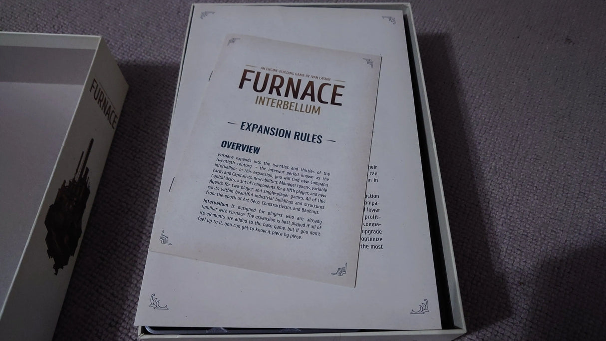 Furnace with Interbellum Expansion Board Game Insert / Organizer