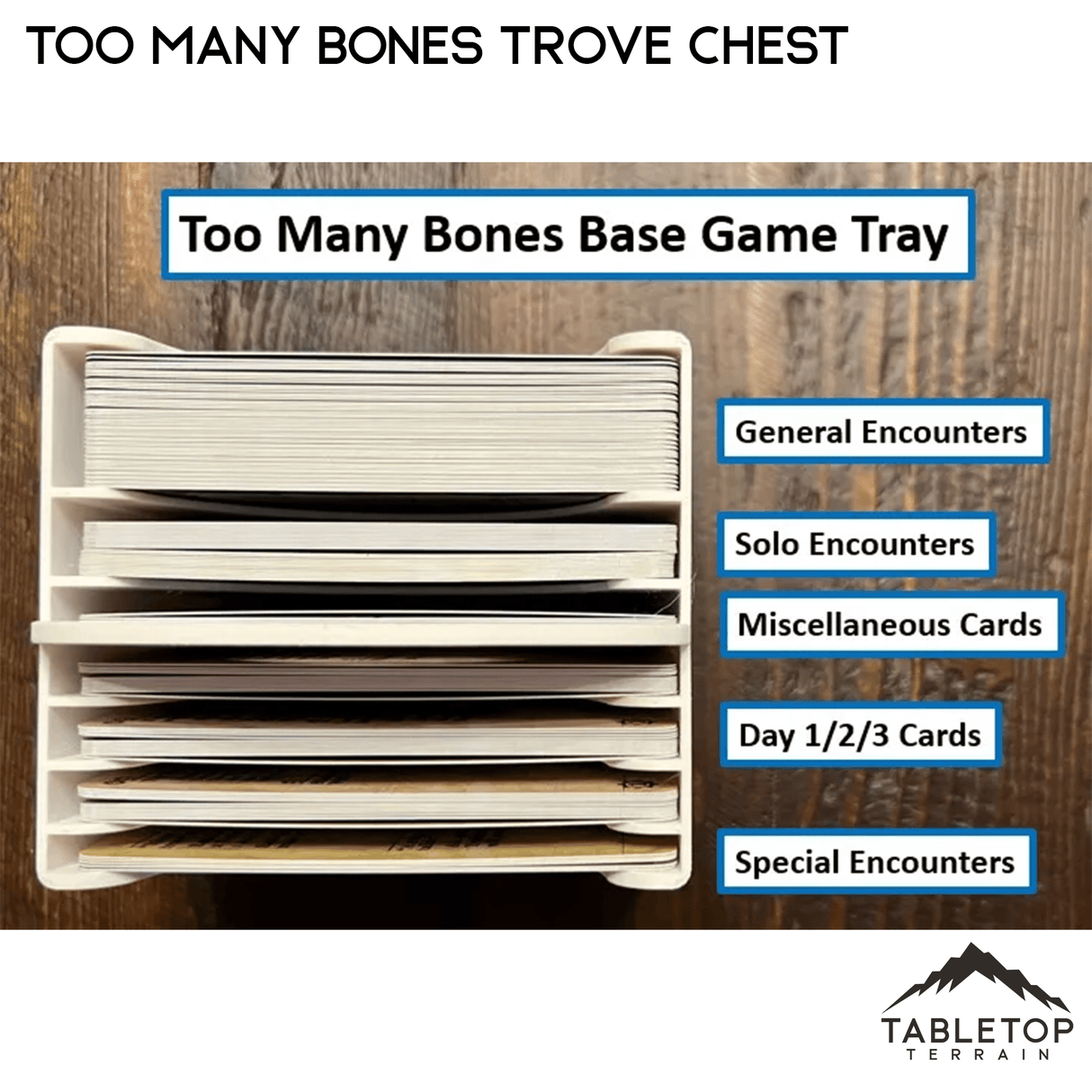 Too Many Bones Trove Chest Board Game Insert / Organizer