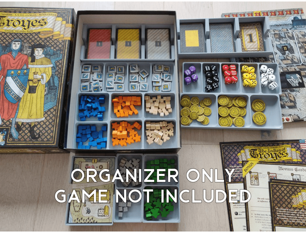 Troyes + Ladies of Troyes Expansion Board Game Insert / Organizer