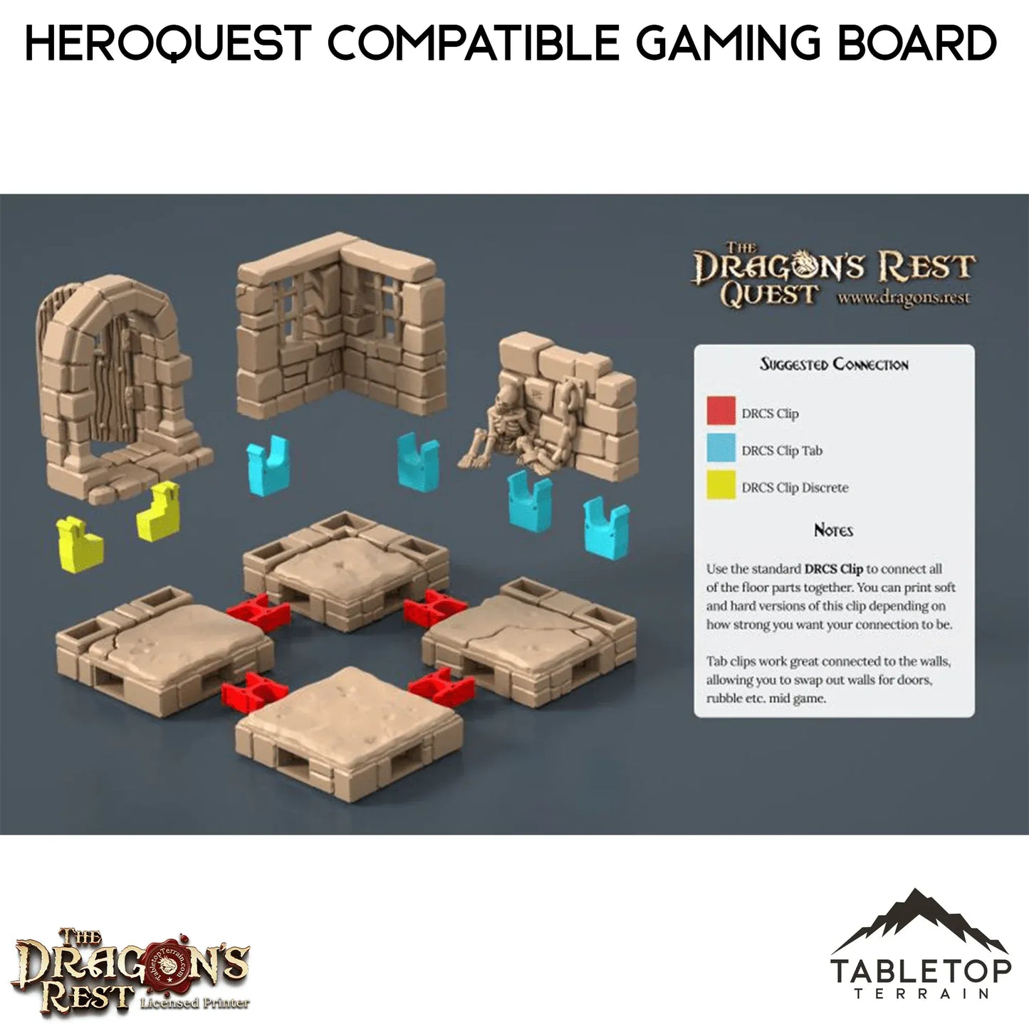 Dungeon Gaming Board Compatible with HeroQuest