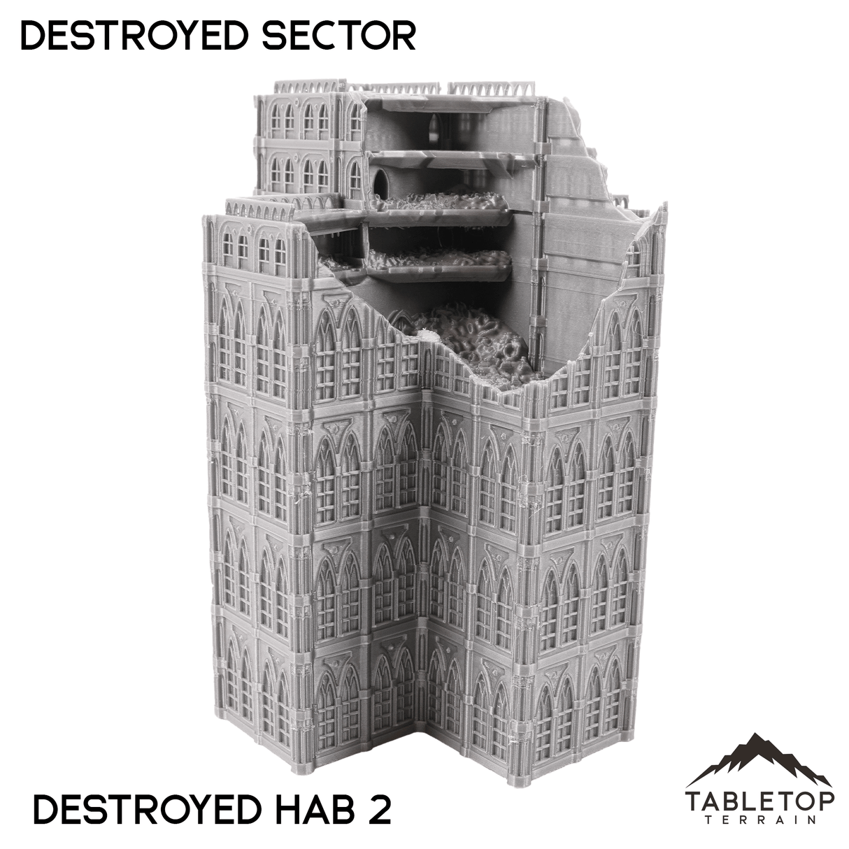 Destroyed Sector 8mm Scale Building Pack