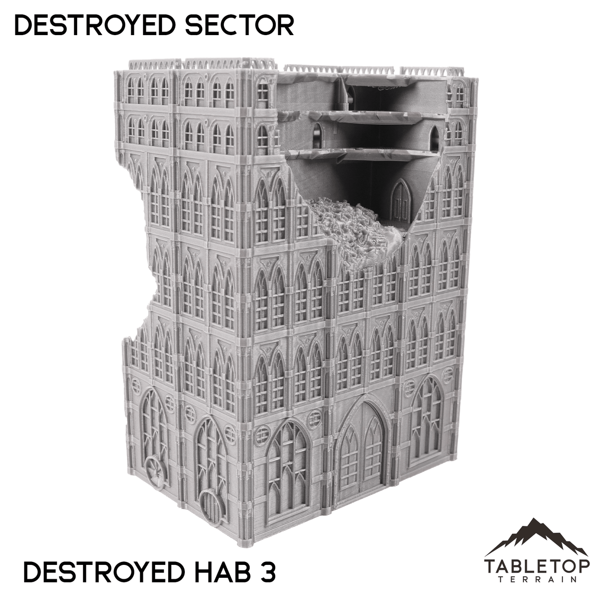 Destroyed Sector 8mm Scale Building Pack
