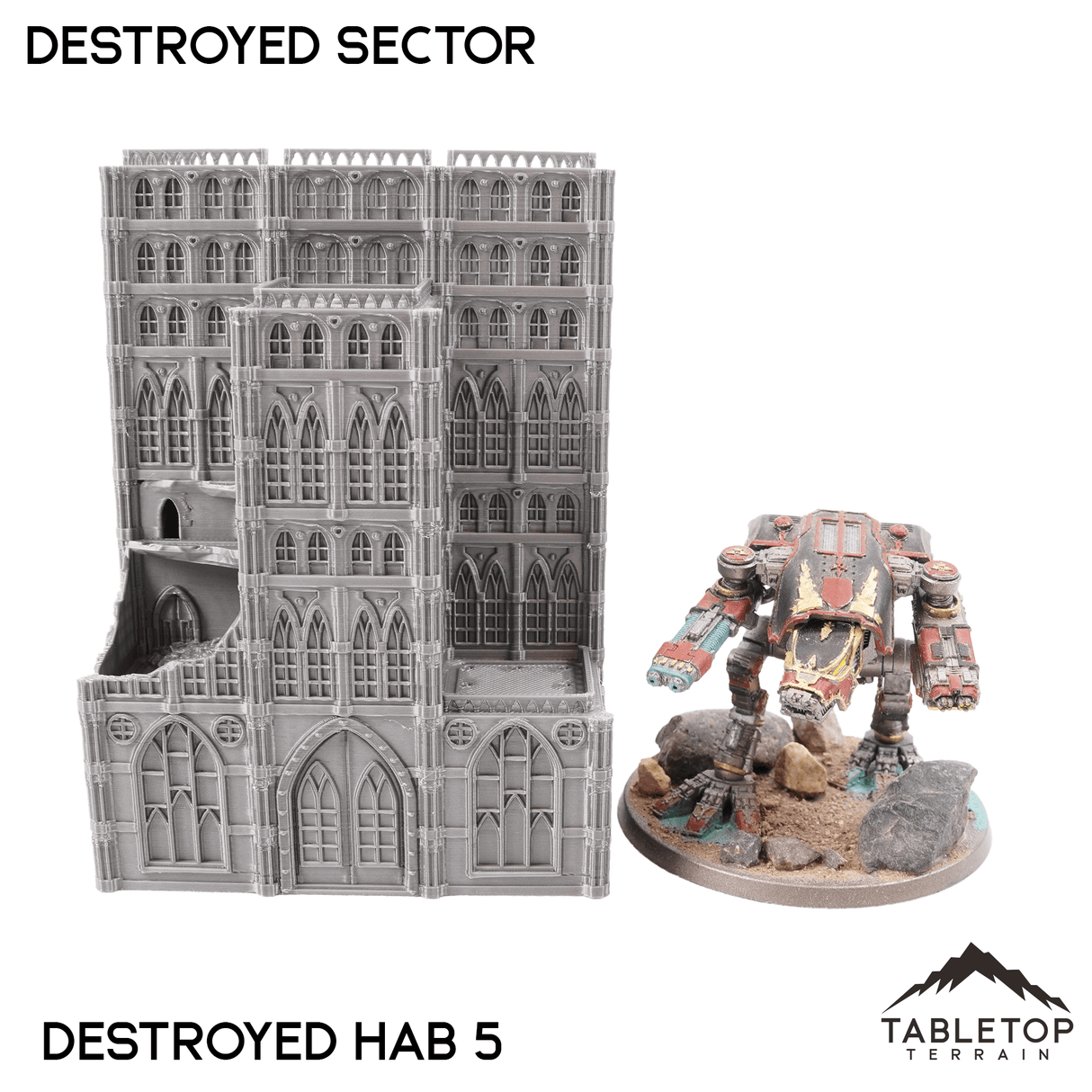 Destroyed Sector 8mm Scale Building Pack