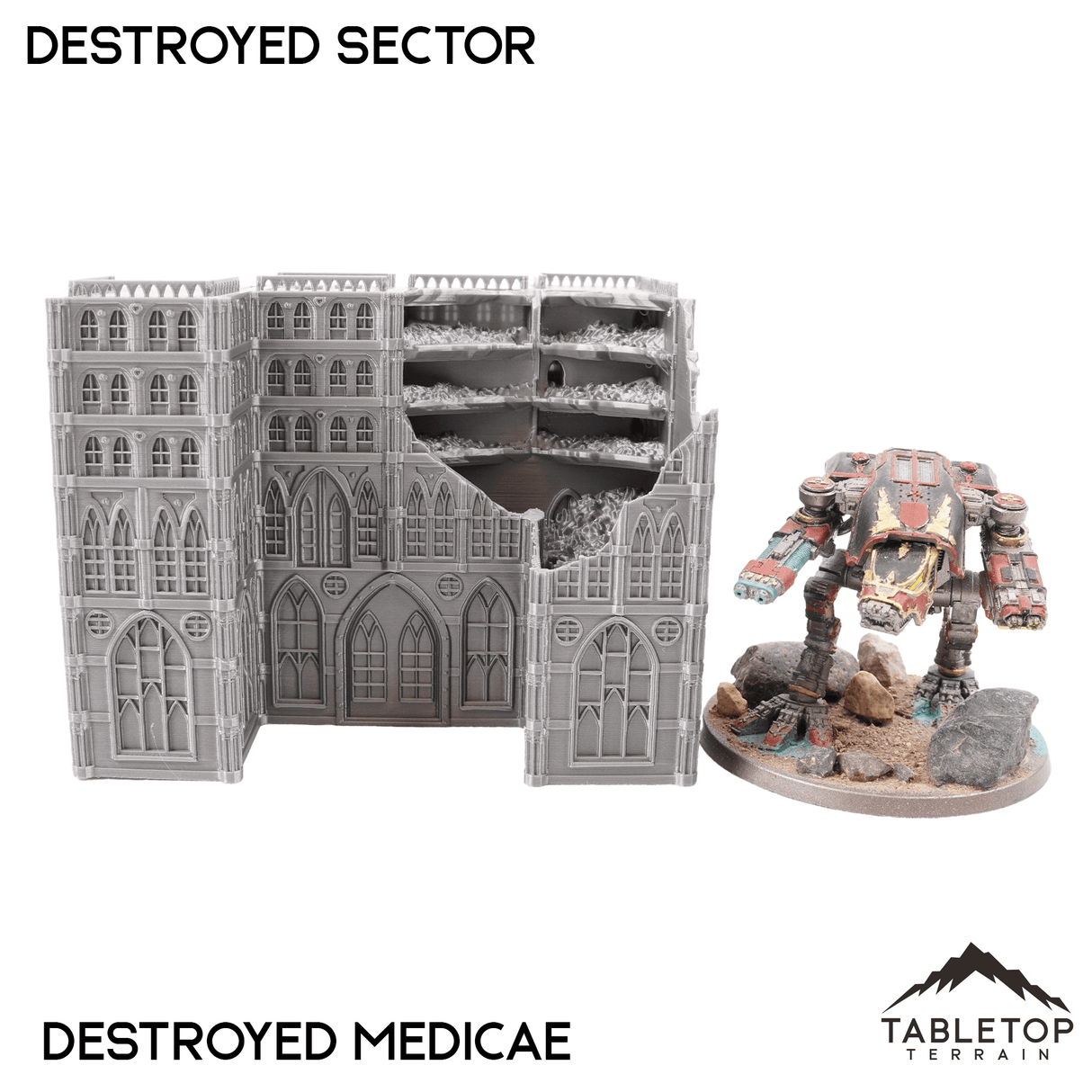 Destroyed Sector 8mm Scale Building Pack