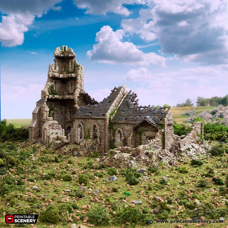 Ruined Norman Church - Country & King - Fantasy Historical Ruins