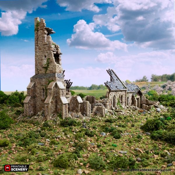 Ruined Norman Church - Country & King - Fantasy Historical Ruins