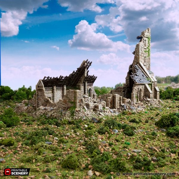 Ruined Norman Church - Country & King - Fantasy Historical Ruins