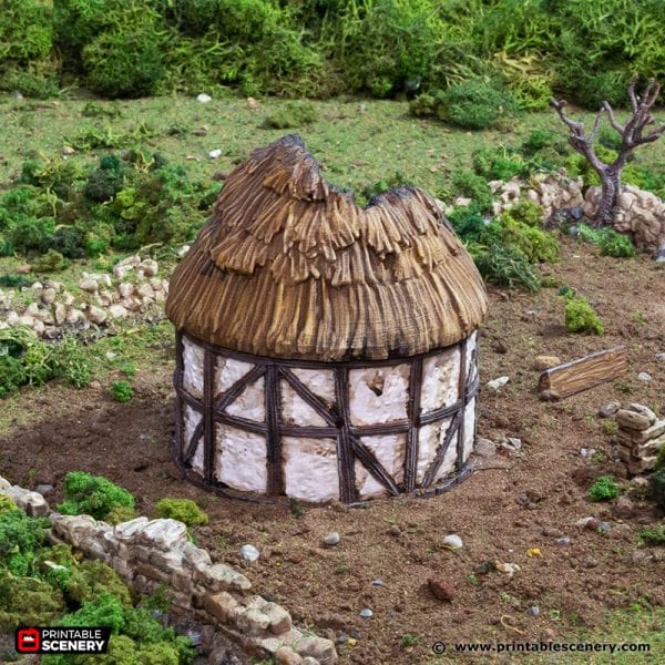 Ruined Small Round House - Country & King - Fantasy Historical Building