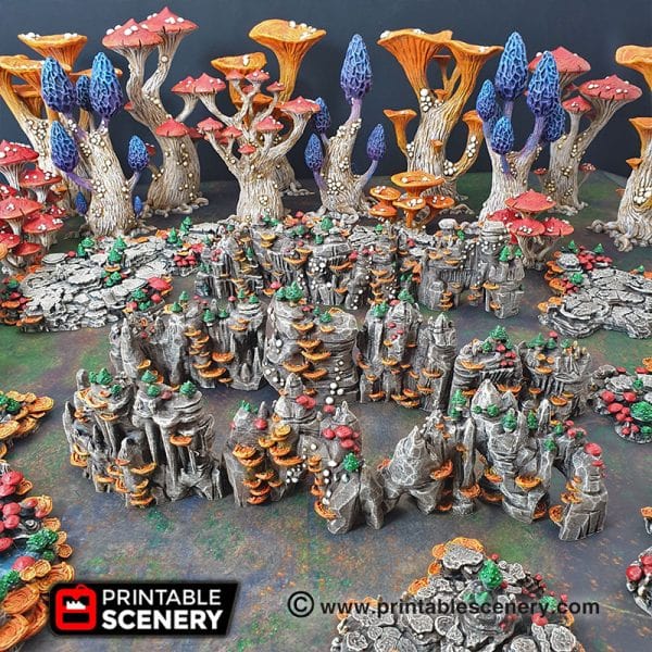 Grotto Walls / Crystal / Shroom - Fantasy Scatter Terrain