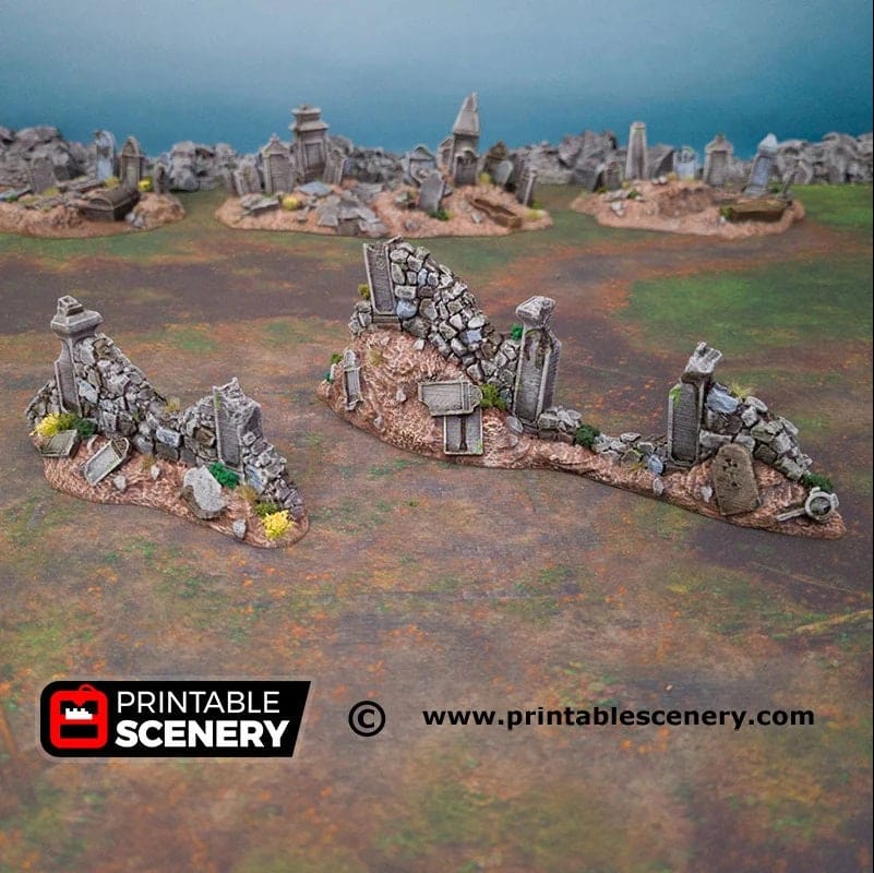 Hallowed Graveyard Walls - Fantasy Terrain