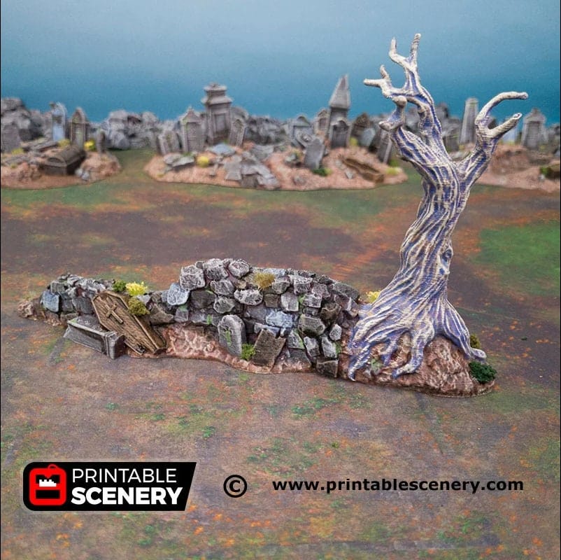 Hallowed Graveyard Walls - Fantasy Terrain