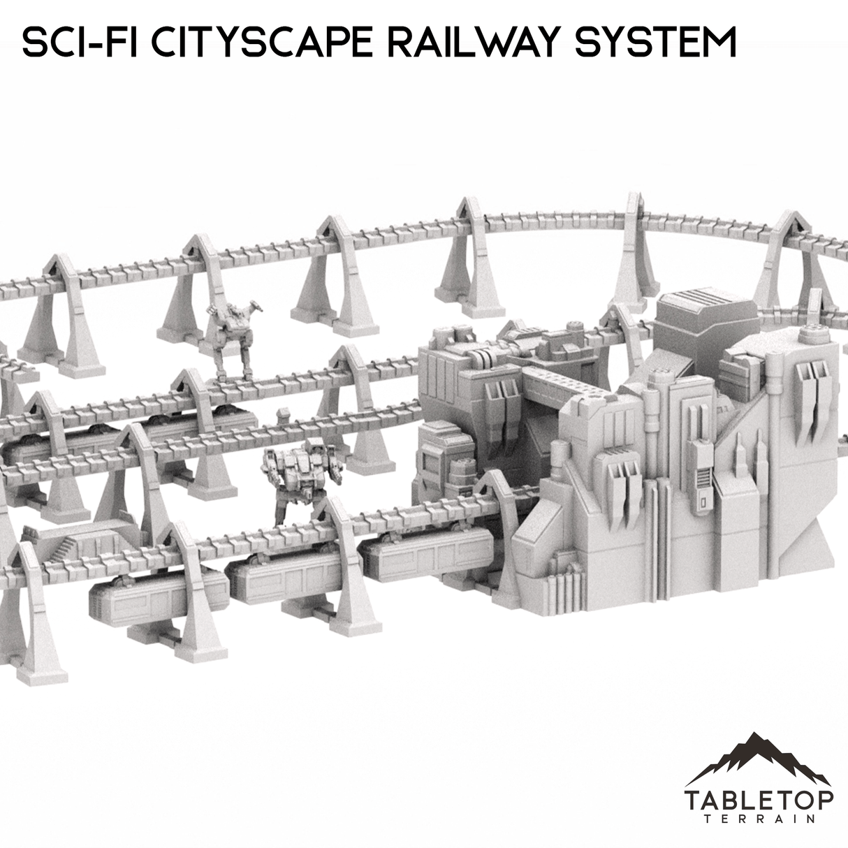6mm Sci-Fi Cityscape Elevated Rail System