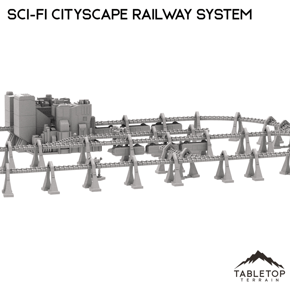 6mm Sci-Fi Cityscape Elevated Rail System