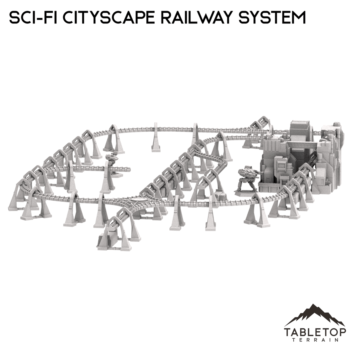 6mm Sci-Fi Cityscape Elevated Rail System