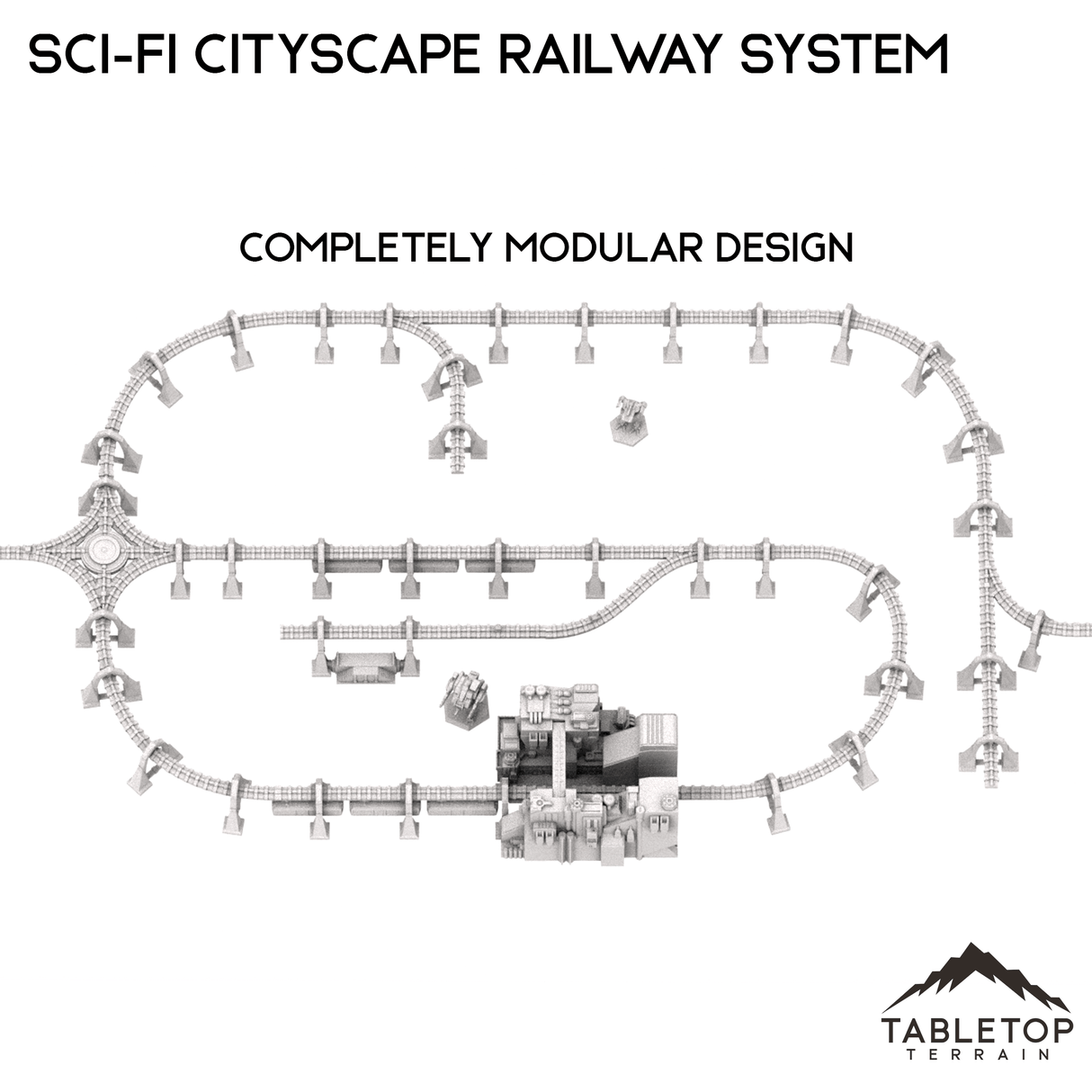 6mm Sci-Fi Cityscape Elevated Rail System