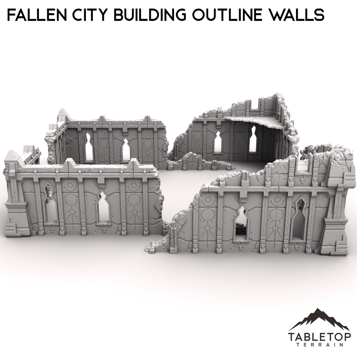 Fallen City Building Outline Walls