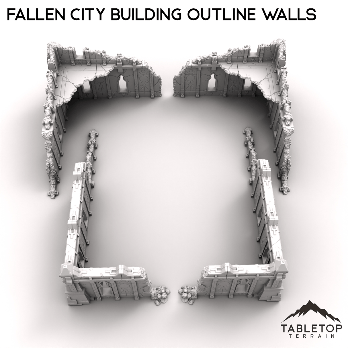 Fallen City Building Outline Walls
