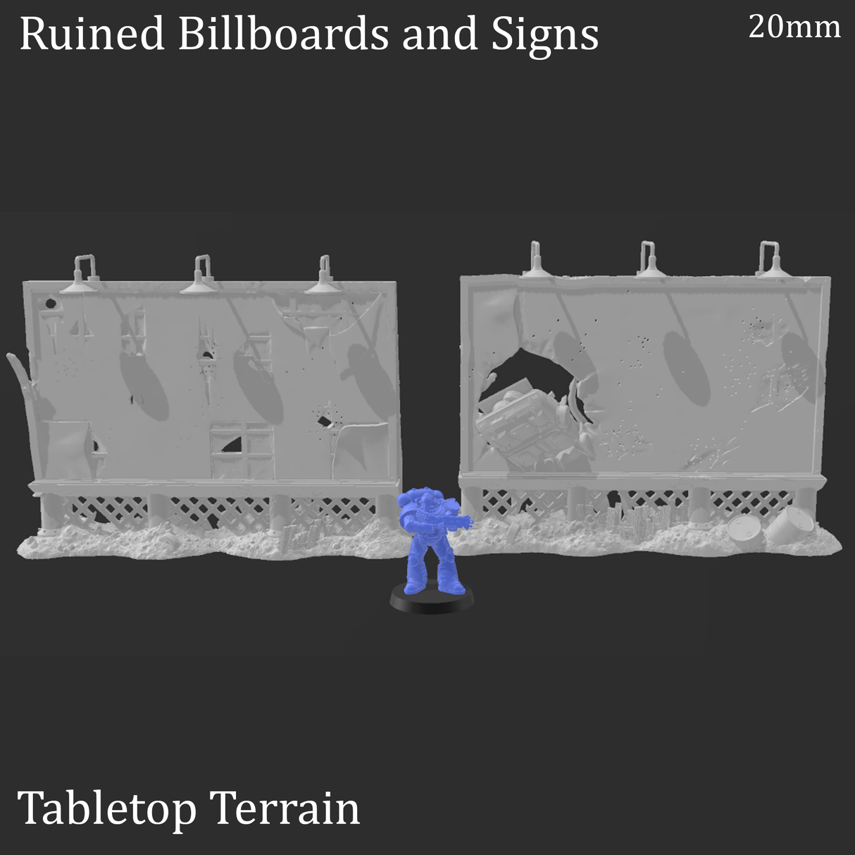 Ruined Billboards and Signs - Apocalyptic Terrain