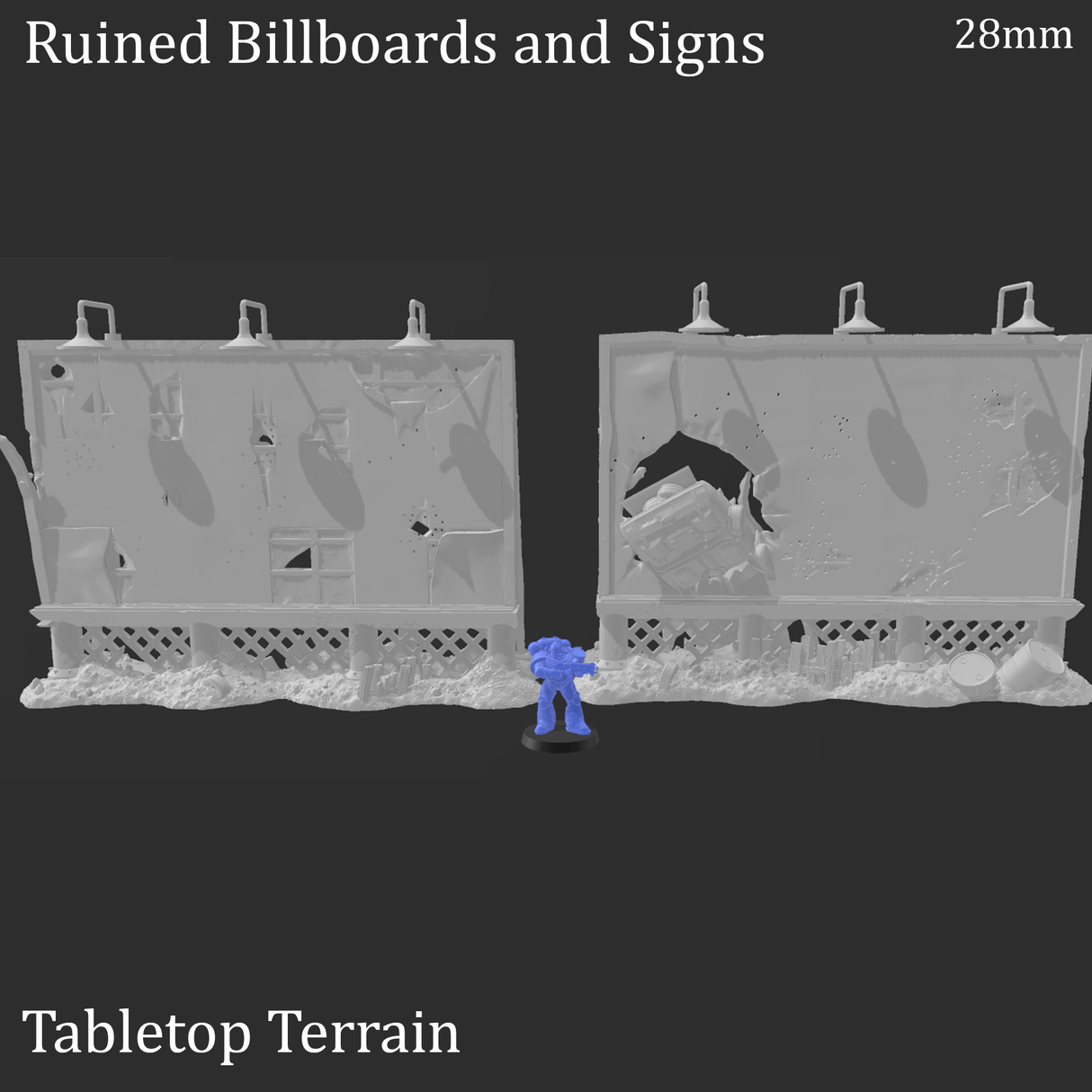 Ruined Billboards and Signs - Apocalyptic Terrain