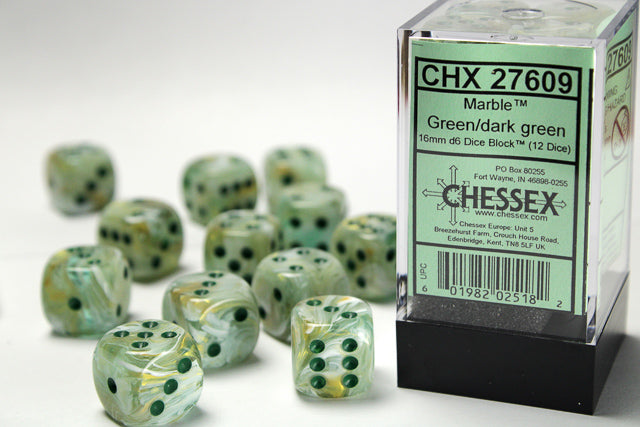 Marble Green/Dark Green D6 16mm