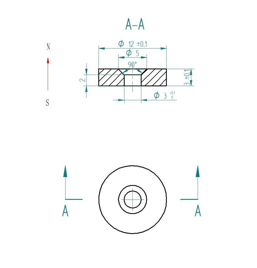 20pcs 12mm x 3mm (Approximately 1/2" x 1/8") Countersunk Ring Magnets