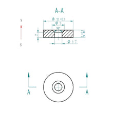 20pcs 12mm x 3mm (Approximately 1/2" x 1/8") Countersunk Ring Magnets