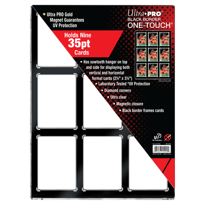 35PT 9-Card Black Border UV ONE-TOUCH® Magnetic Holder