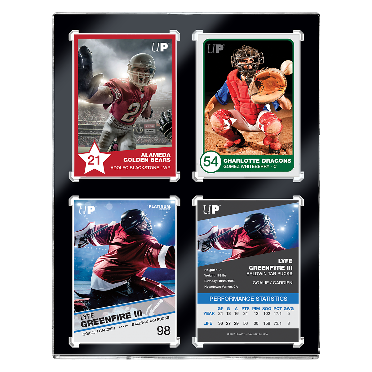 35PT 4-Card Black Border UV ONE-TOUCH® Magnetic Holder