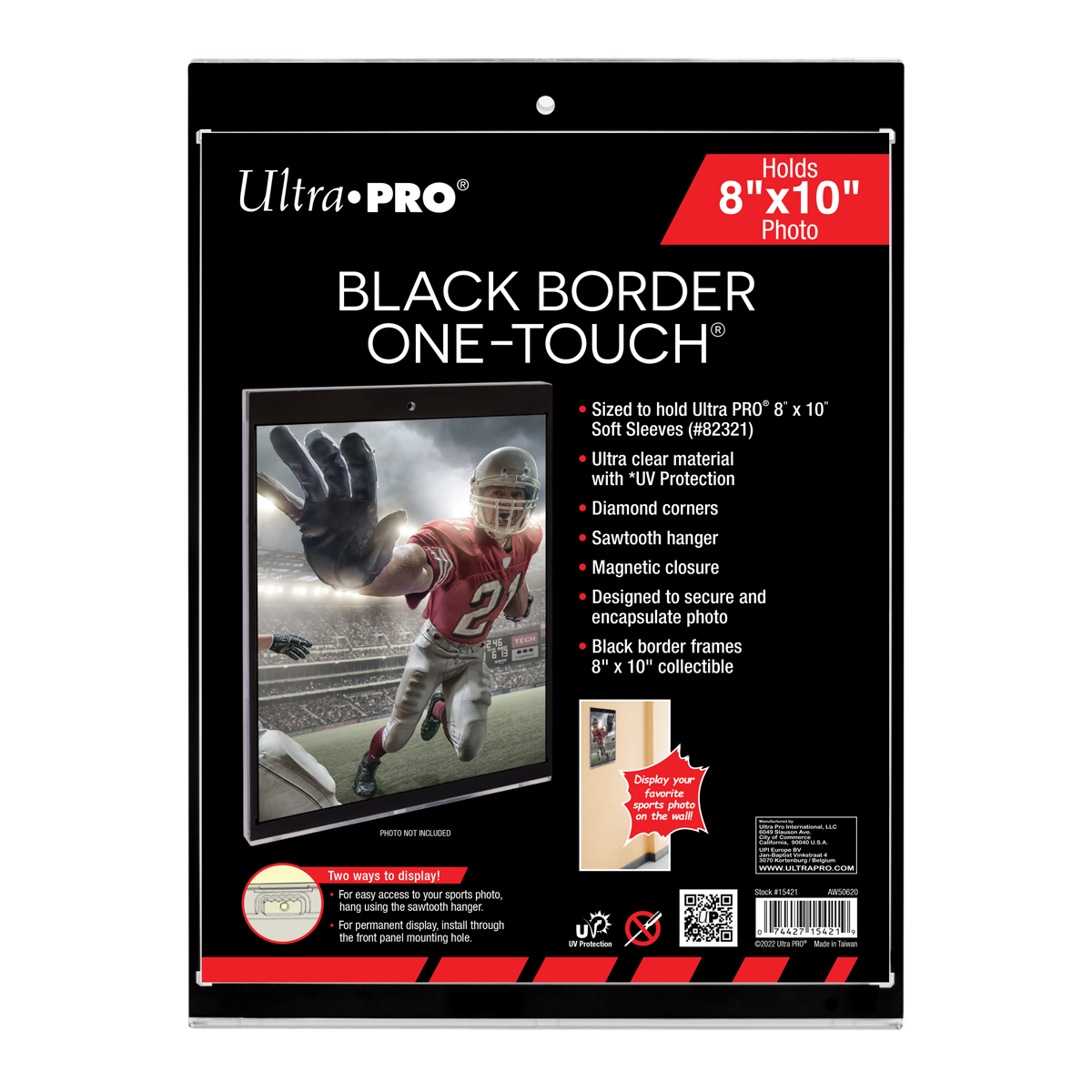 8" x 10" Black Border UV ONE-TOUCH® Magnetic Holder