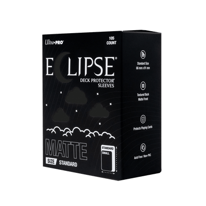ECLIPSE® Matte Standard DECK PROTECTOR® Sleeves: Jet Black - 105ct