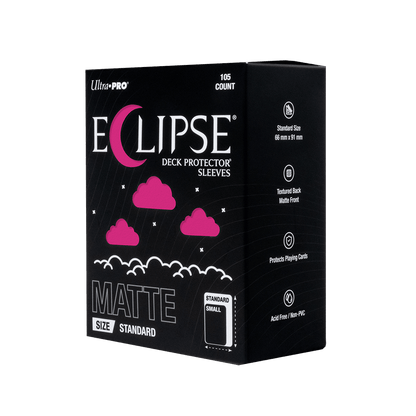 ECLIPSE® Matte Standard DECK PROTECTOR® Sleeves: Hot Pink - 105ct