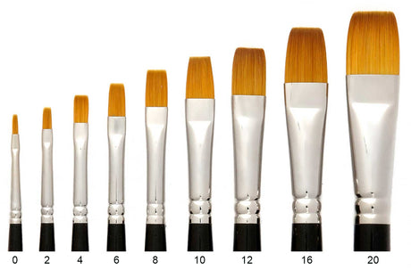 Trekell Golden Taklon Short Handle Artist Brushes for Acrylic and Watercolor Painting