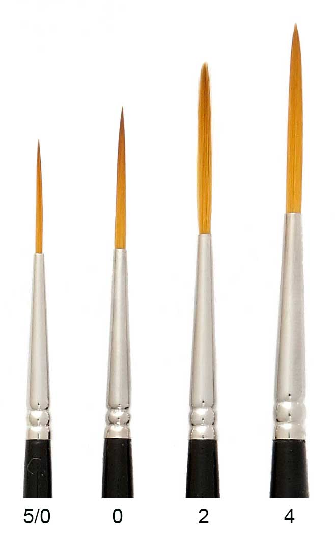 Trekell Golden Taklon Long Handle Artist Brushes - Synthetic Bristles for Acrylic and Oil Painting