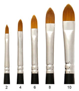 Trekell Golden Taklon Long Handle Artist Brushes - Synthetic Bristles for Acrylic and Oil Painting