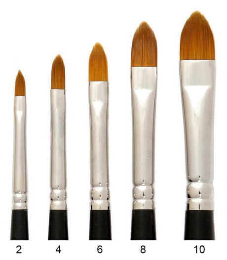 Trekell Golden Taklon Short Handle Artist Brushes for Acrylic and Watercolor Painting