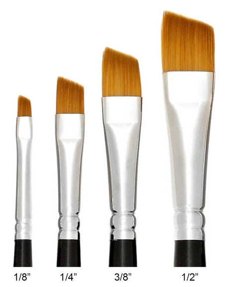 Trekell Golden Taklon Short Handle Artist Brushes for Acrylic and Watercolor Painting