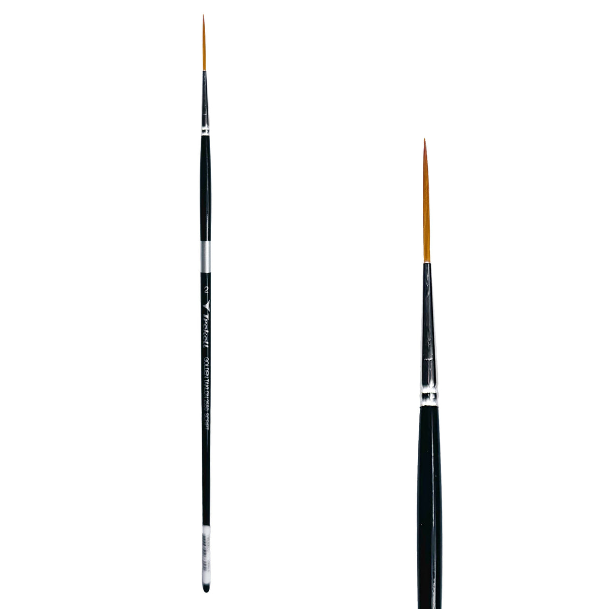 Trekell Golden Taklon Long Handle Artist Brush -  Size #2 Script Rigger