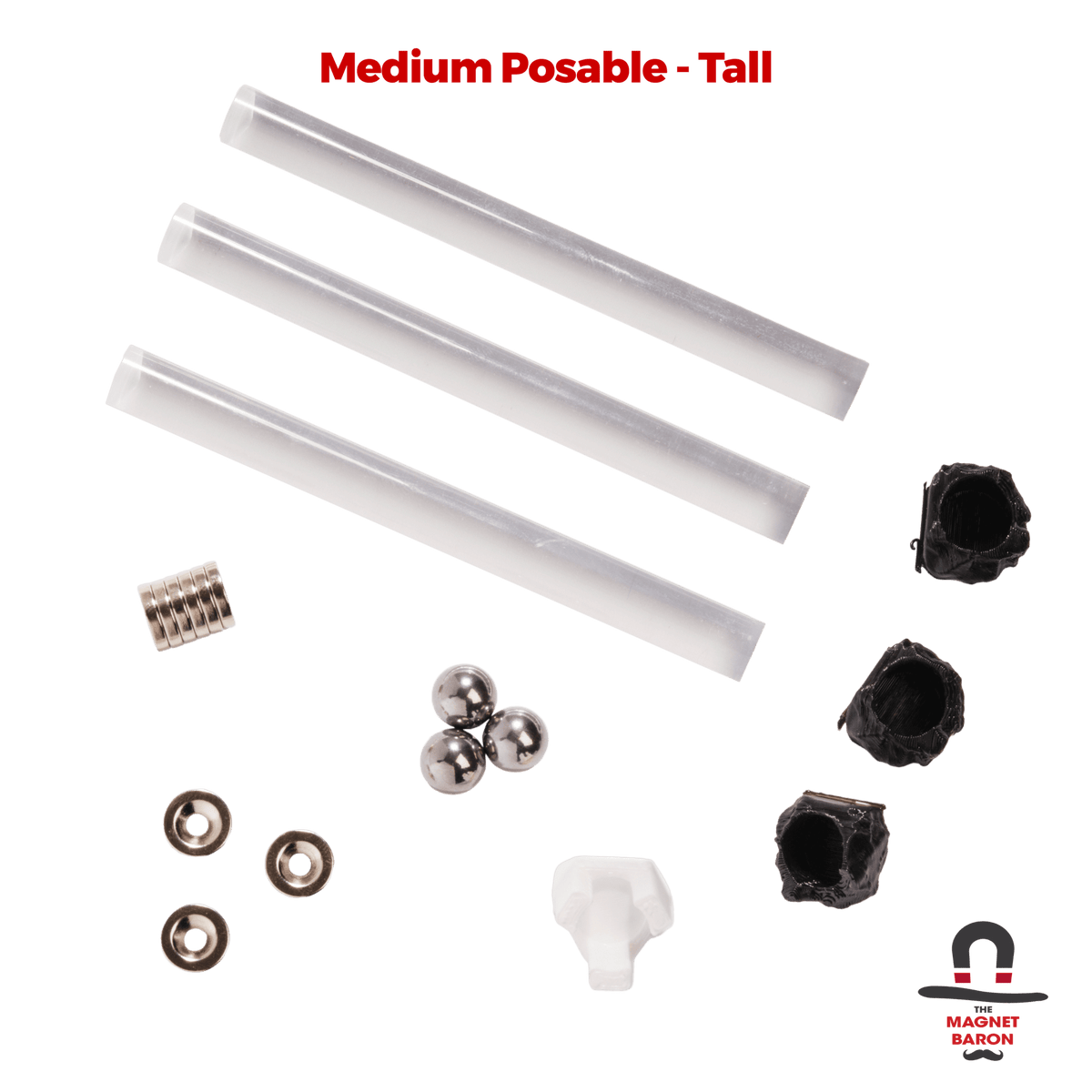 3 Sets Medium Posable Magnetic Flight Stands