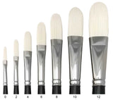 Trekell Opal Synthetic Hog Bristle Artist Brushes - Long Handle for Oil and Acrylic Painting