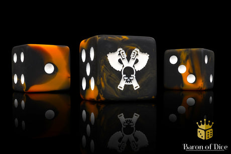 Skull Grinders Dice - Black Lava