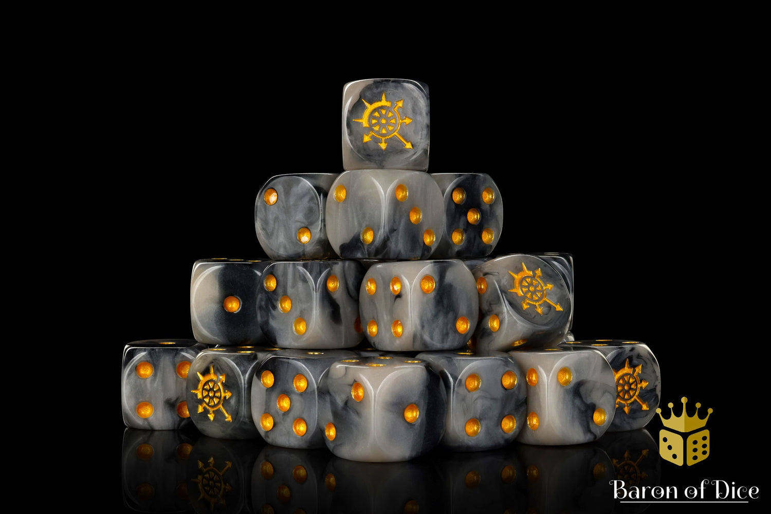 Cogs of Chaos Dice - Corrupted Steel