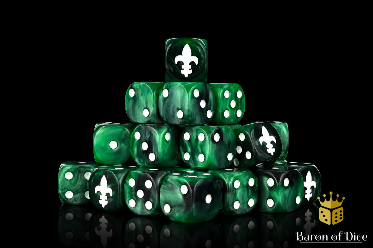 Fleur De Lis Dice - Green