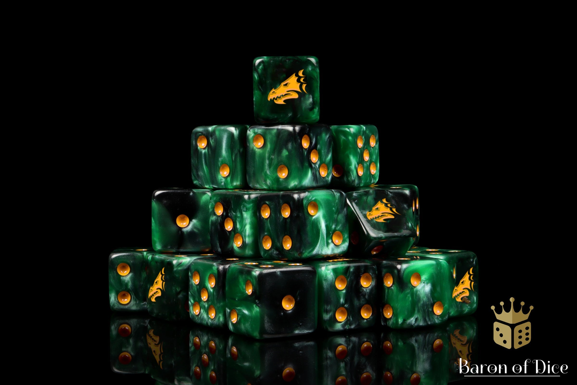 Drake Dice - Green & Gold – Wargame Portal