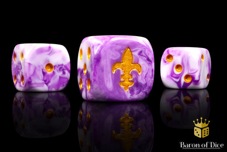 Fleur De Lis Dice - Purple