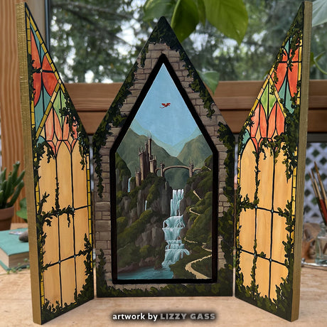 Trekell Gothic Spire Altar Floater Panel - Wooden Painting Canvas