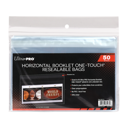Horizontal Booklet ONE-TOUCH® Resealable Bags (50ct)