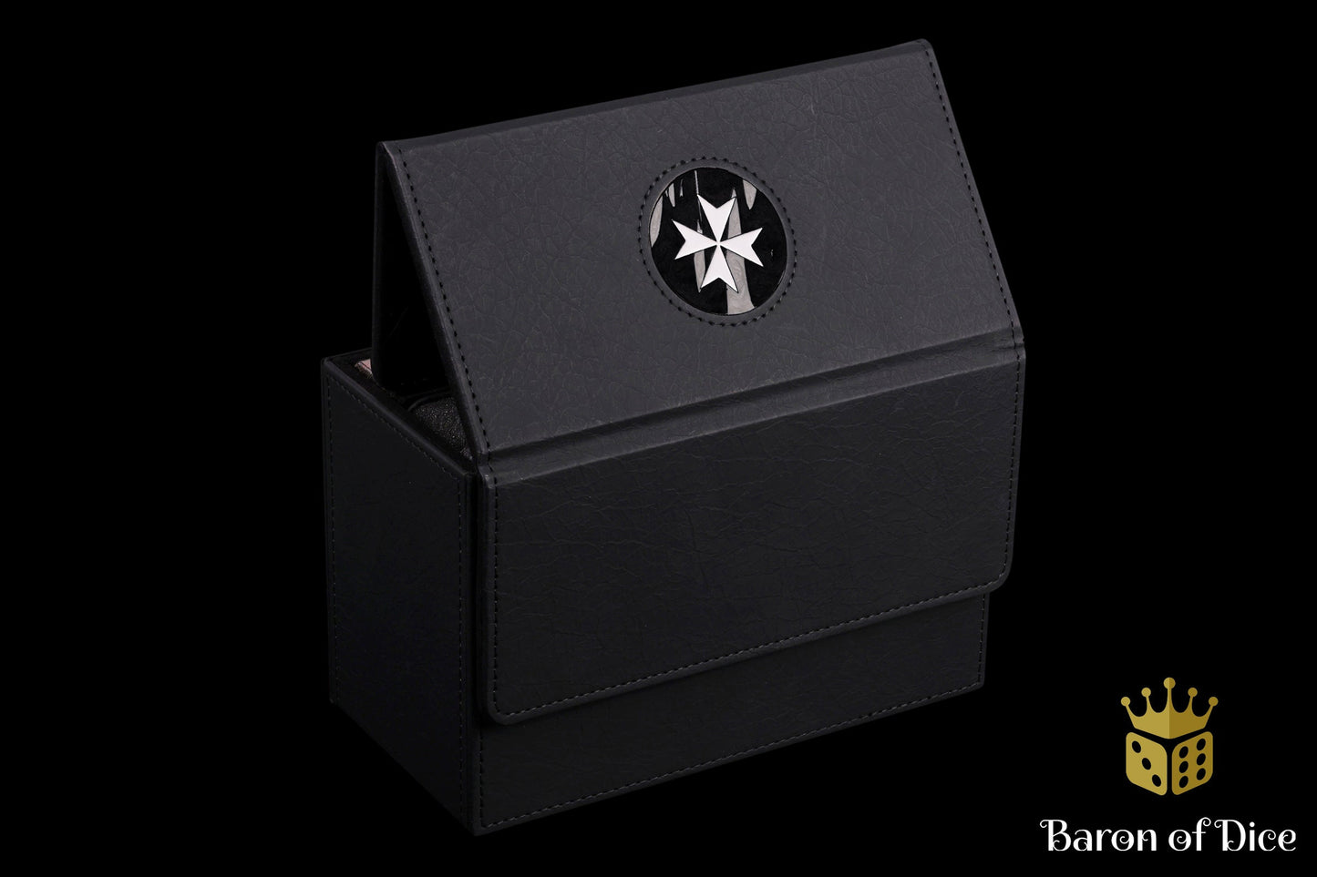 Knights Templar | Black | Wargaming & Datasheet Box | Baron's Coin™ Compatible