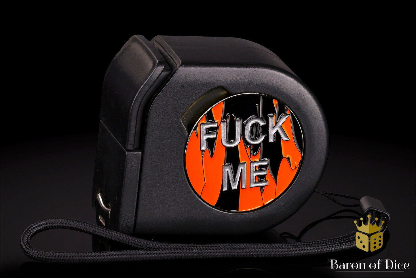 Wargaming Tape Measure | Baron's Coin™ Compatible | F*** Me | Silver