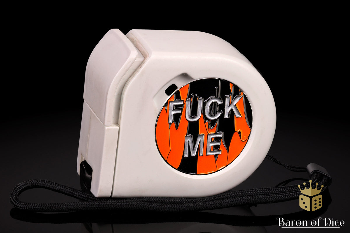 Wargaming Tape Measure | Baron's Coin™ Compatible | F*** Me | Silver